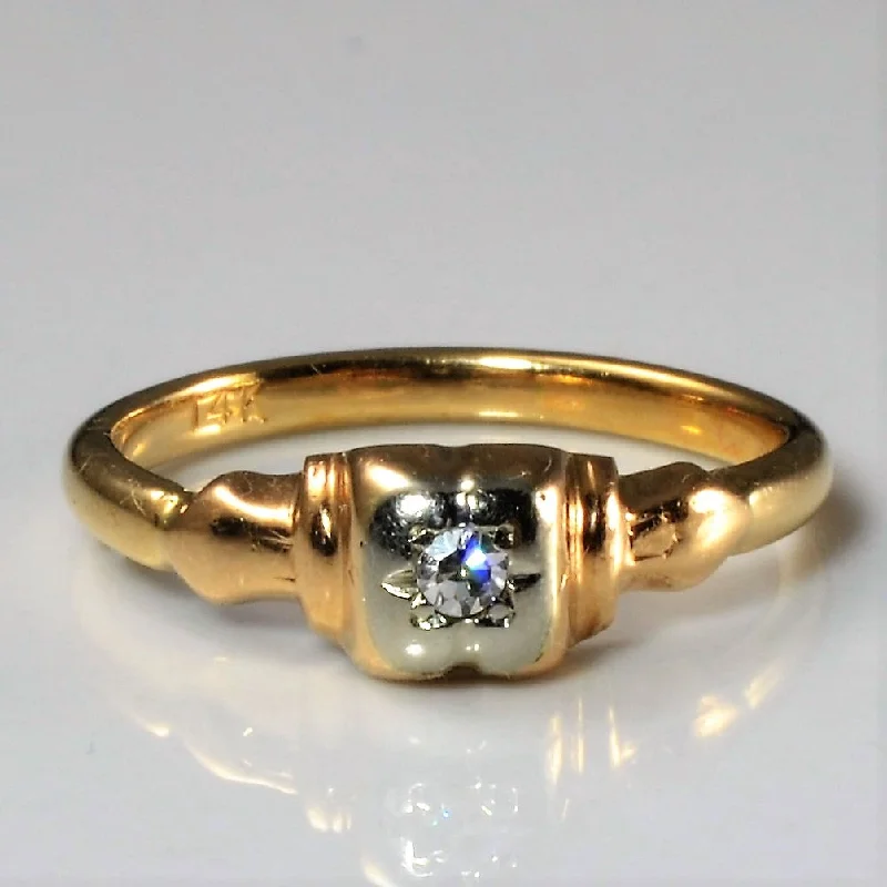 Exclusive Jewelry Sale – Limited-Time Discounts Petite Retro Solitaire Diamond Ring | 0.025ct | SZ 3.75 |