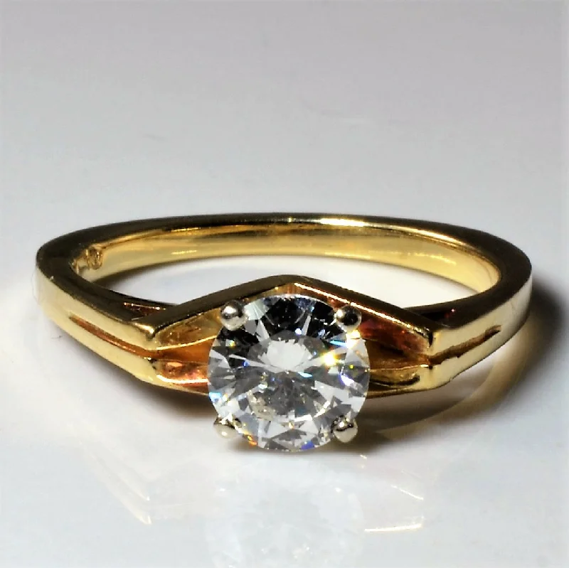 Exclusive Jewelry Offers – Shine For Less Chevron Solitaire Engagement Ring | 0.67ct | SZ 5.5 |