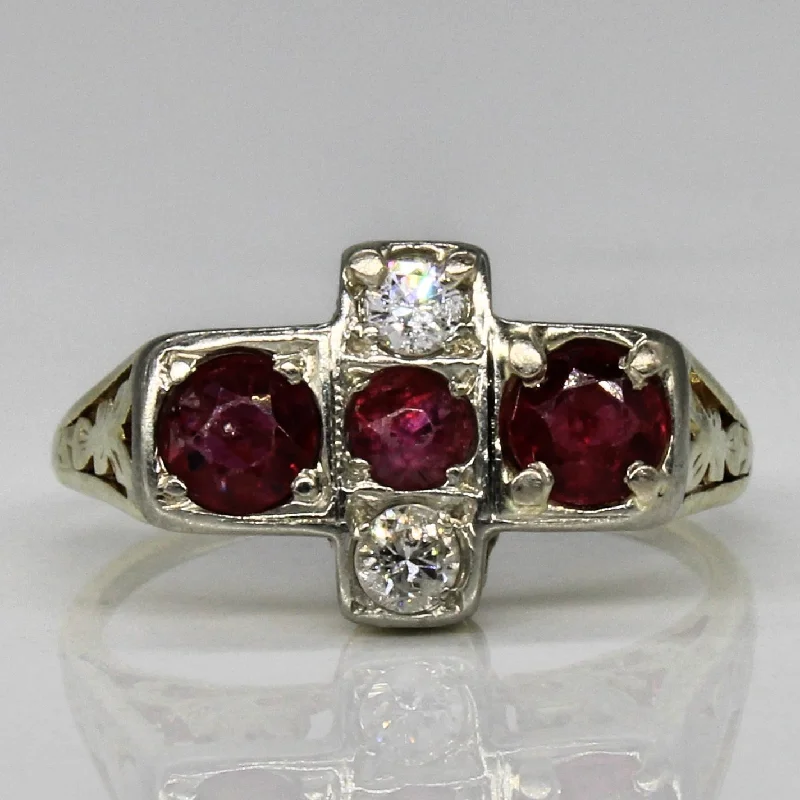 Gorgeous Jewelry, Limited-Time Savings Art Deco Synthetic Ruby & Diamond Ring | 0.50ctw, 0.10ctw | SZ 3.25 | Gorgeous Jewelry, Limited-Time Savings Art Deco Synthetic Ruby & Diamond Ring | 0.50ctw, 0.10ctw | SZ 3.25 |