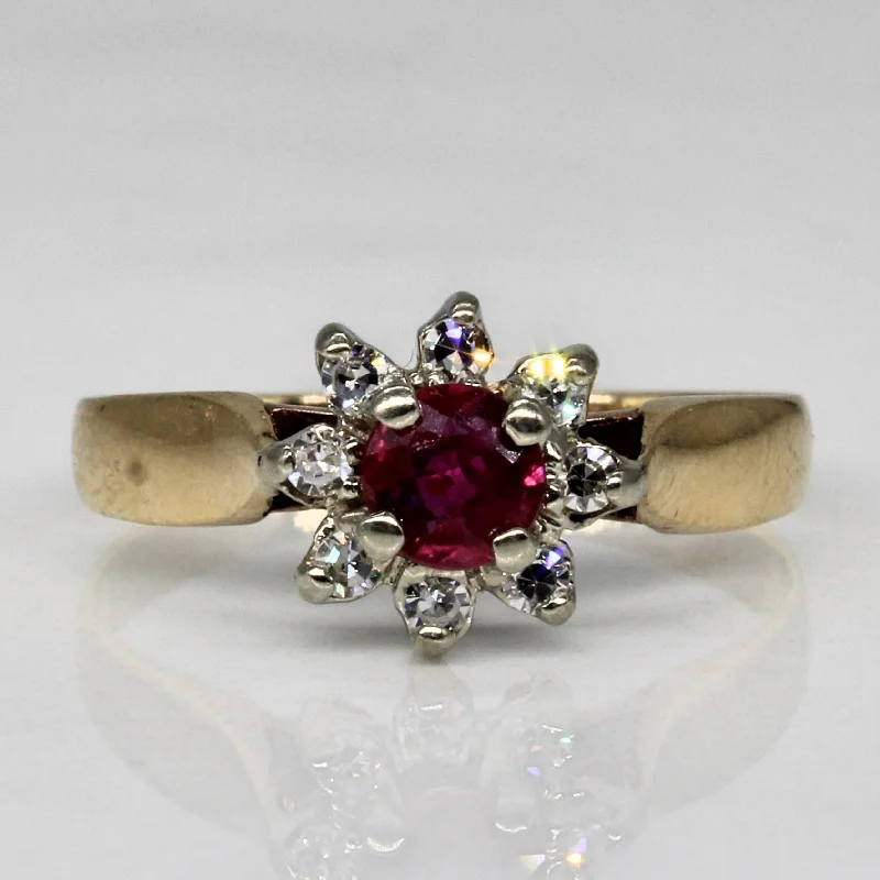 Final Call For Exquisite Jewelry At Reduced Rates Synthetic Ruby & Diamond Cluster Ring | 0.25ct, 0.08ctw | SZ 5 | Final Call For Exquisite Jewelry At Reduced Rates Synthetic Ruby & Diamond Cluster Ring | 0.25ct, 0.08ctw | SZ 5 |