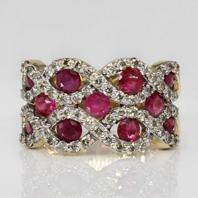 Flash Sale On Elegant Jewelry – Don't Miss Out Synthetic Ruby & Diamond Lattice Ring | 1.50ctw, 0.70ctw | SZ 6.25 | Flash Sale On Elegant Jewelry – Don't Miss Out Synthetic Ruby & Diamond Lattice Ring | 1.50ctw, 0.70ctw | SZ 6.25 |
