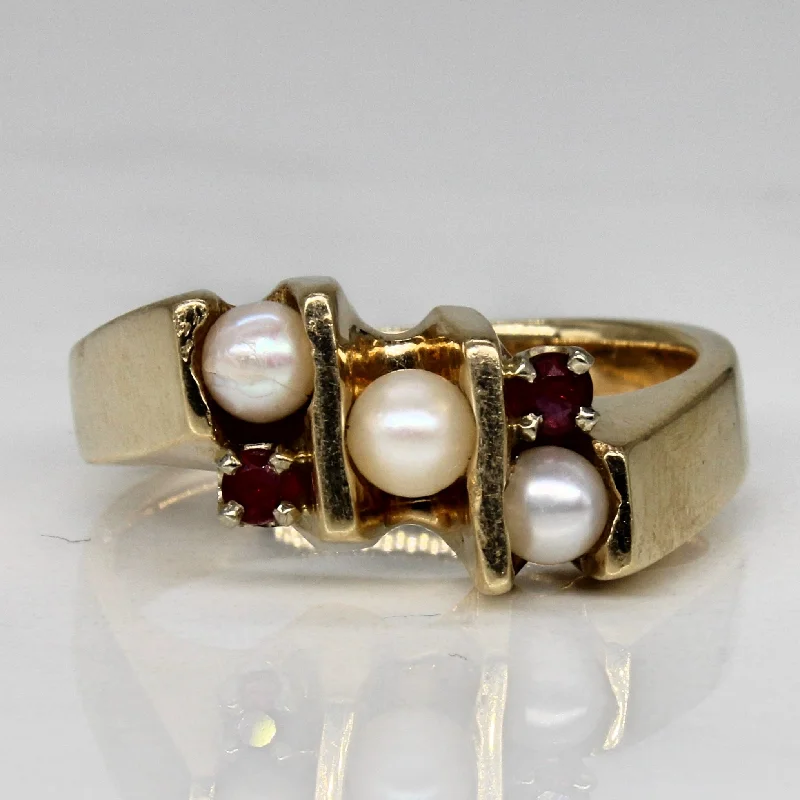Best-Selling Jewelry Now Available At Special Deals Pearl & Synthetic Ruby Abstract Ring | 0.07ctw | SZ 7.5 | Best-Selling Jewelry Now Available At Special Deals Pearl & Synthetic Ruby Abstract Ring | 0.07ctw | SZ 7.5 |