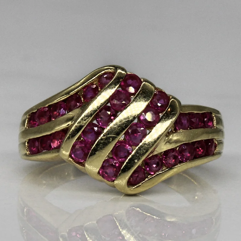 Timeless Elegance At Unbelievable Discounts Synthetic Ruby Waterfall Ring | 0.60ctw | SZ 6 | Timeless Elegance At Unbelievable Discounts Synthetic Ruby Waterfall Ring | 0.60ctw | SZ 6 |