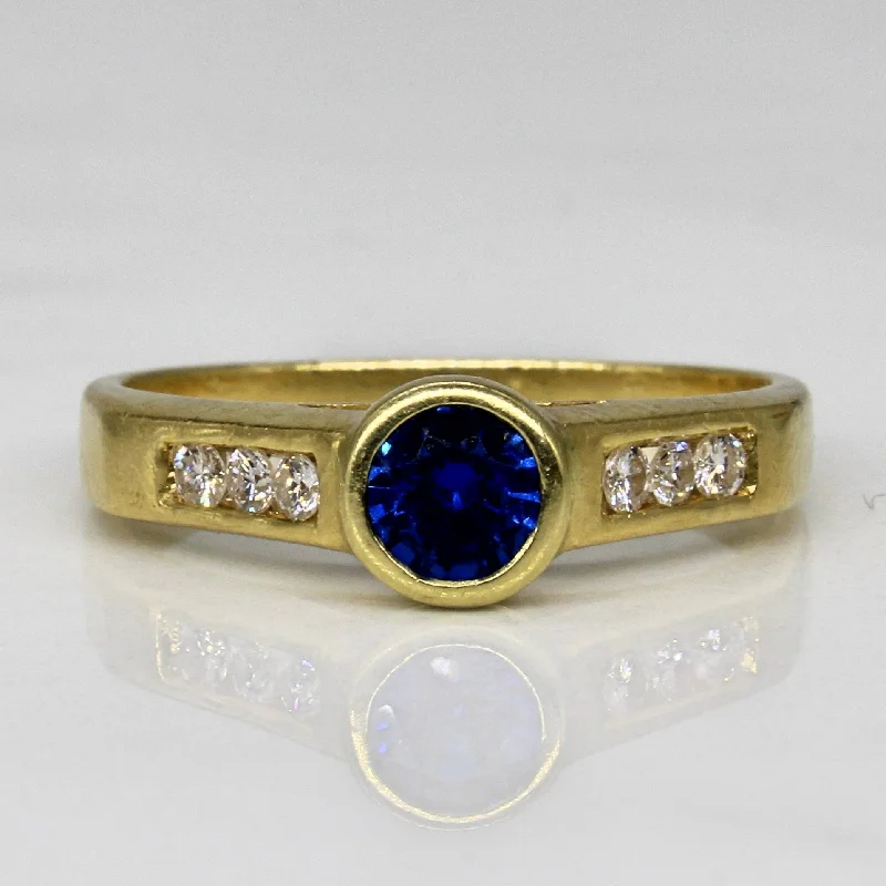 Everyday Jewelry Essentials Now On Sale Synthetic Spinel & Diamond High Set Ring | 0.32ct, 0.11ctw | SZ 7 | Everyday Jewelry Essentials Now On Sale Synthetic Spinel & Diamond High Set Ring | 0.32ct, 0.11ctw | SZ 7 |
