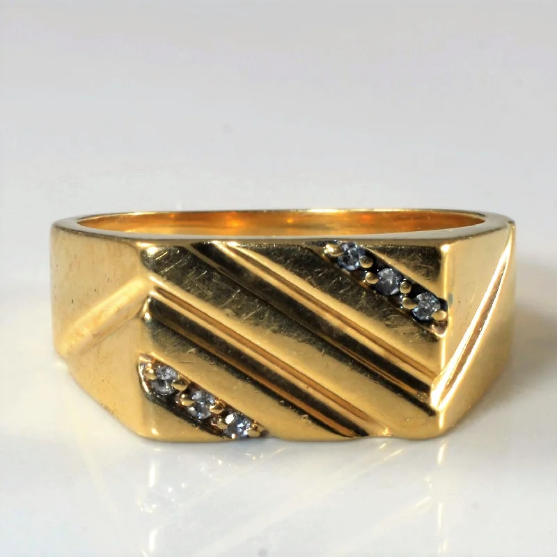 Accessorize For Less – Luxury Jewelry At Affordable Prices Chevron Detailed Signet Style Ring | 0.09ctw | SZ 10.5 |