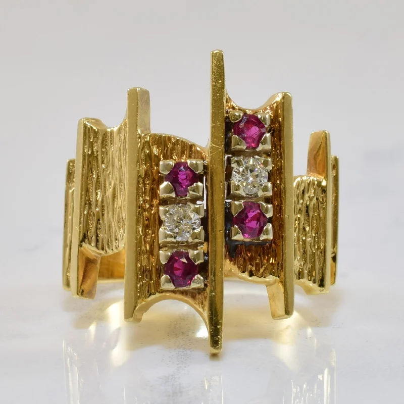 Discover Unique Jewelry With Special Limited-Time Offers Textured Ruby & Diamond Cocktail Ring | 0.34ctw, 0.14ctw | SZ 7 | Discover Unique Jewelry With Special Limited-Time Offers Textured Ruby & Diamond Cocktail Ring | 0.34ctw, 0.14ctw | SZ 7 |