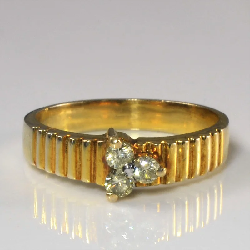 Luxury Handcrafted Jewelry For Elegant Looks Three Stone Diamond Cluster Ring | 0.18ctw | SZ 7 |