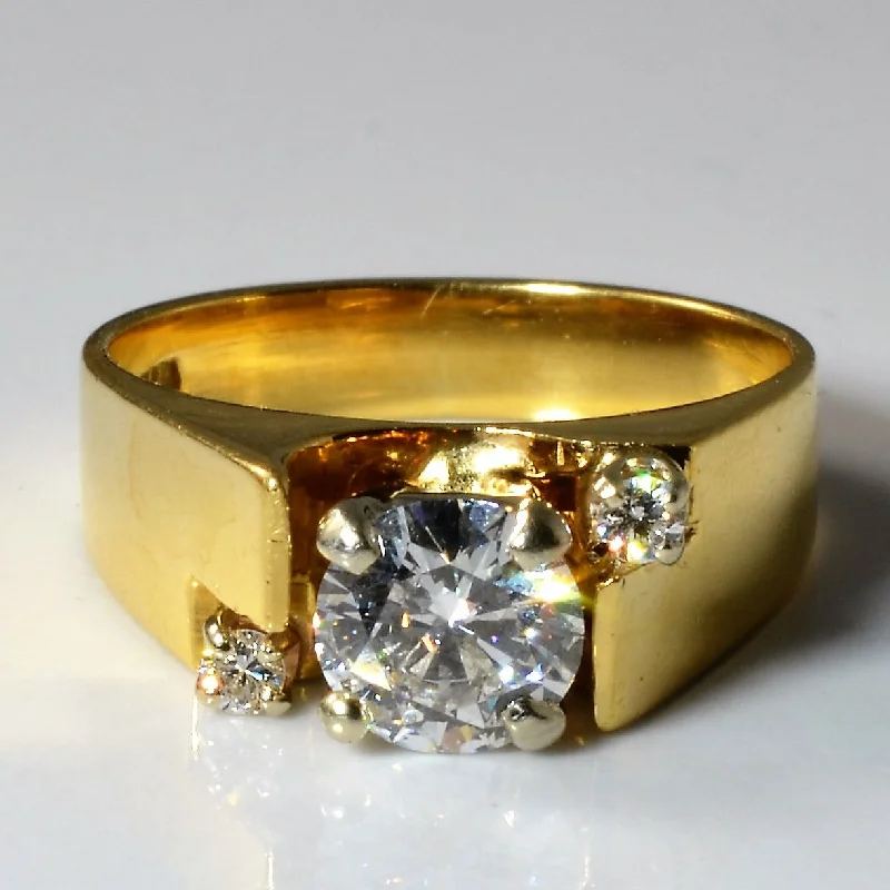 Big Discounts On Elegant Jewelry Collections Offset Three Stone Diamond Ring | 0.68ct | SZ 4.25 |
