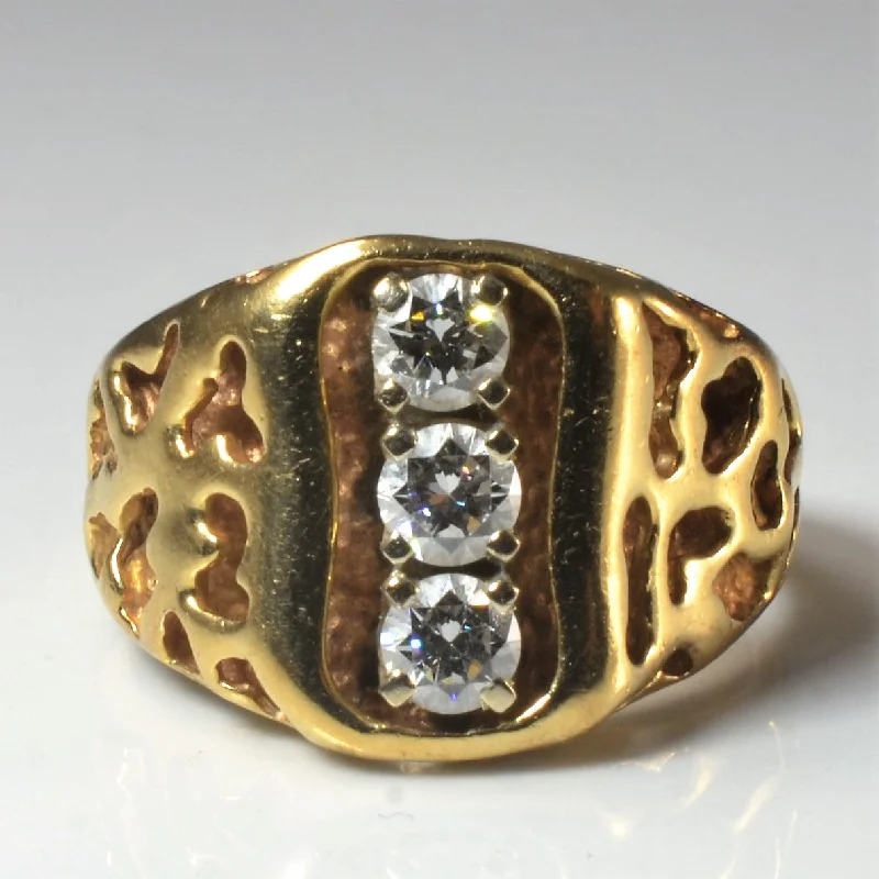 Trending Jewelry Now Available At Exclusive Prices Three Stone Nugget Style Ring | 0.67ctw | SZ 9 |