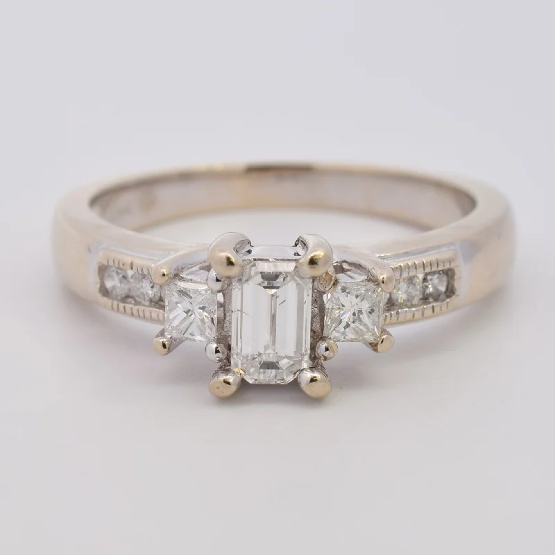 Grab Your Favorite Jewelry At The Lowest Prices Three Stone Emerald Cut Diamond Engagement Ring | 0.45ctw | SZ 7.25 |