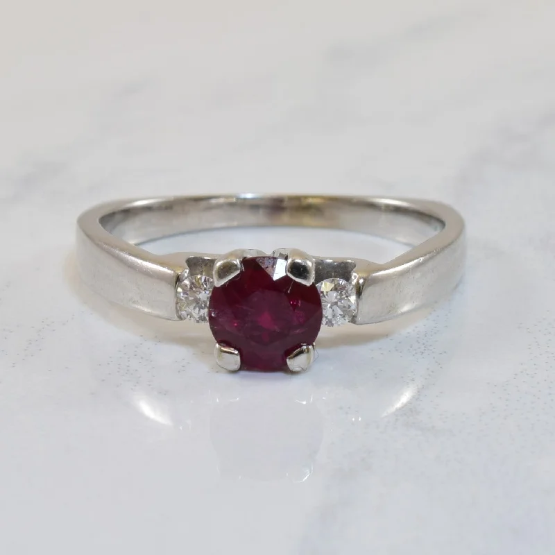 Timeless Beauty, Unbeatable Deals – Jewelry Sale On Three Stone Ruby & Diamond Ring | 0.75ct, 0.08ctw | SZ 6.5 |