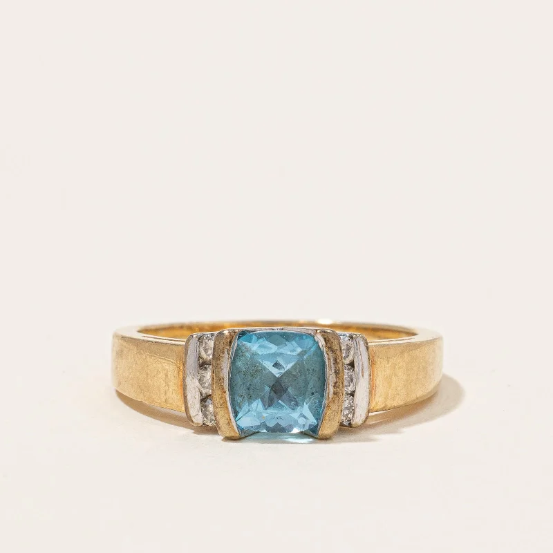 Luxury Jewelry Now At Special Promotional Rates Topaz & Diamond High Set Ring | 0.96ct, 0.12ctw | SZ 7 | Luxury Jewelry Now At Special Promotional Rates Topaz & Diamond High Set Ring | 0.96ct, 0.12ctw | SZ 7 |
