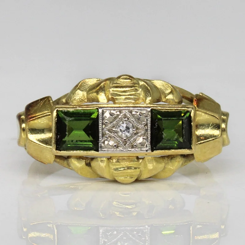 Buy More, Save More On Stunning Jewelry Designs Tourmaline & Diamond Art Deco Style Ring | 0.54ctw, 0.01ct | SZ 6.25 |