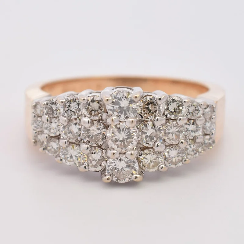 Exclusive Jewelry Sale – Shine For Less Triple Row Diamond Gradient Ring | 0.60ctw | SZ 6.5 |