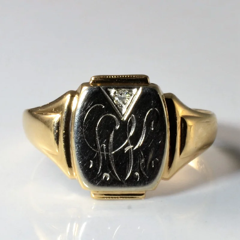 Chic And Stylish Jewelry At Exclusive Prices Initial 'AK' Diamond Signet Ring | 0.01ct | SZ 9.5 |