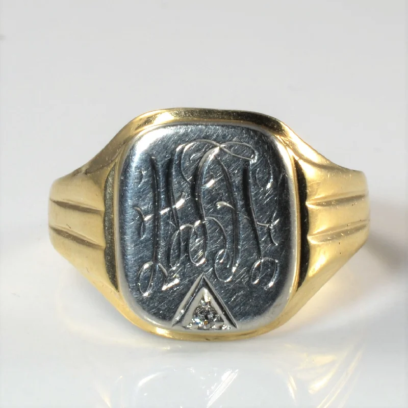 Don't Miss Out On Bestselling Jewelry At Special Prices Initial 'HLH' Diamond Signet Ring | 0.01ct | SZ 10 |