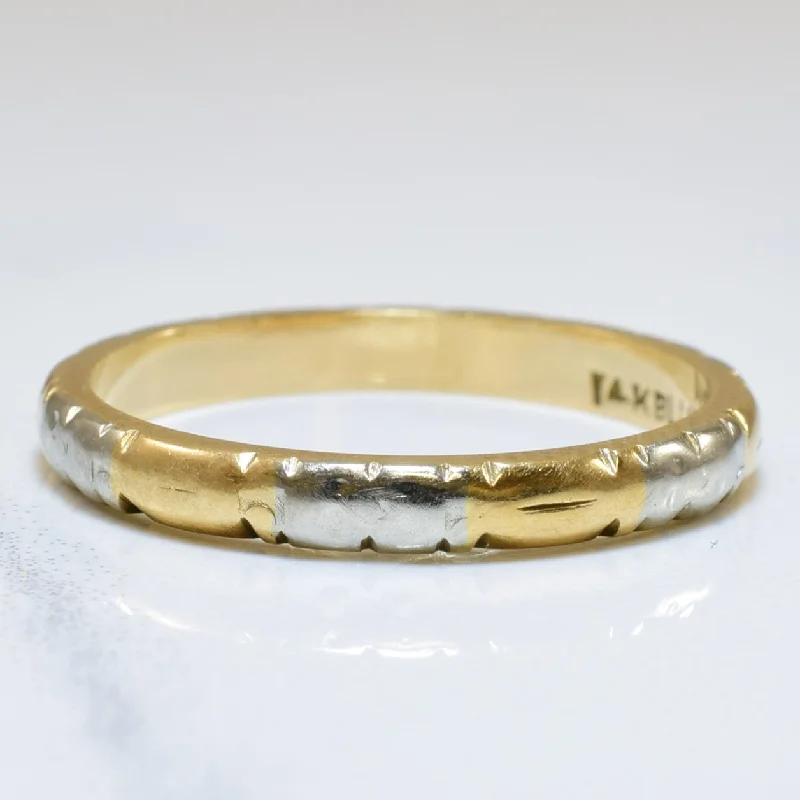 Jewelry Sale Bonanza – Grab Your Sparkle Now Bluebird' Mid Century Two Tone Band | SZ 5.5 |