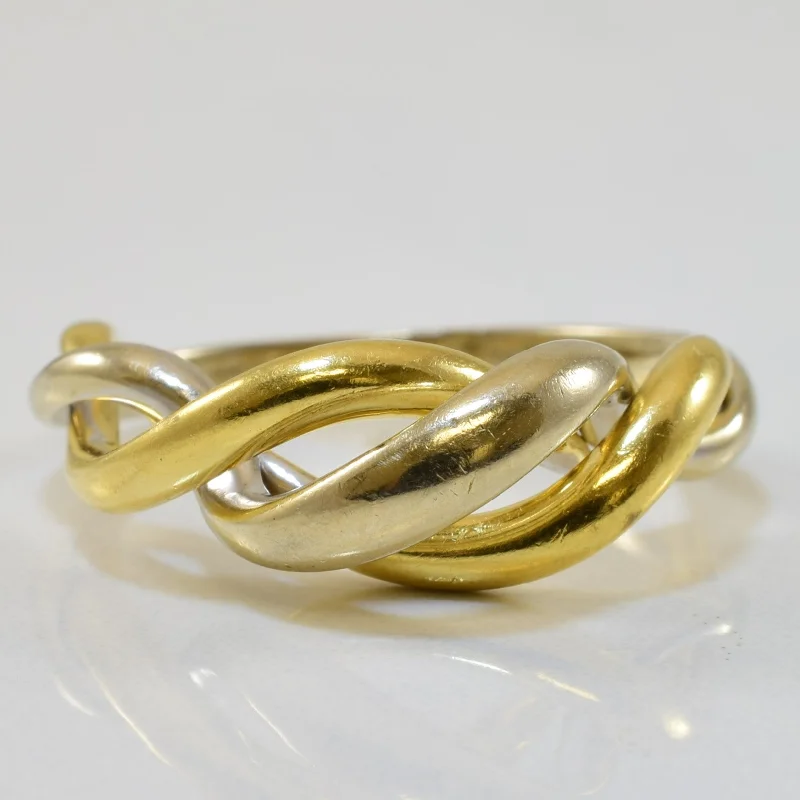Modern Statement Jewelry For Bold Styling Two Tone Twisted Ring | SZ 6.75 |