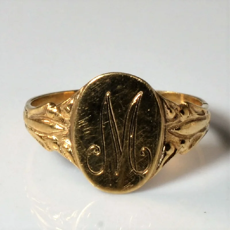 Shop Jewelry That Shines Without The High Price Yellow Gold Initial 'M' Signet Ring | SZ 3 |