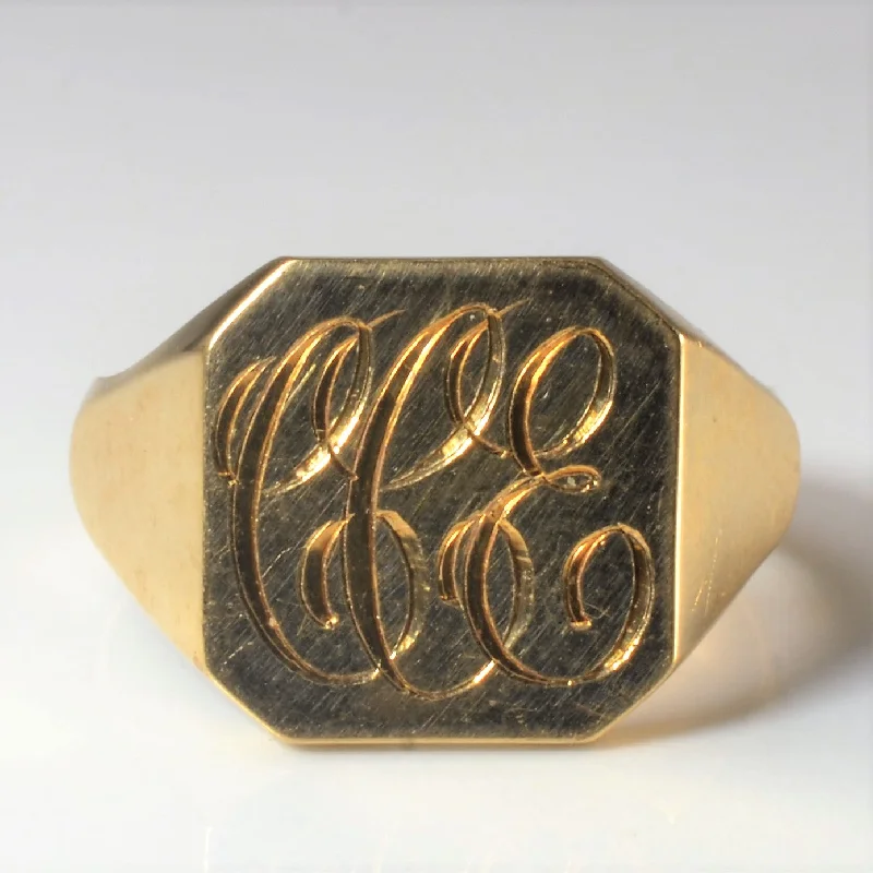 Handcrafted Beauty At Affordable Prices Initial 'CCE' Signet Ring | SZ 12 |