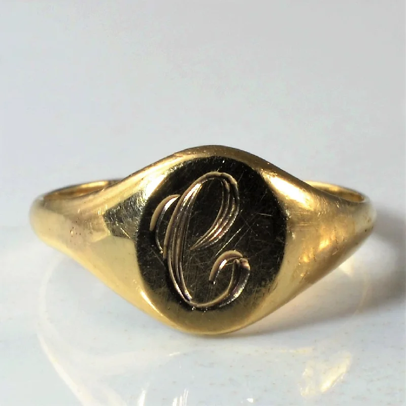 Luxury Jewelry At Unbeatable Discounts Initial 'C' Signet Ring | SZ 3.75 |