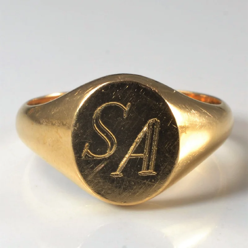 Timeless Elegance Now At Special Discounts Initial 'SA' Signet Ring | SZ 6.75 |