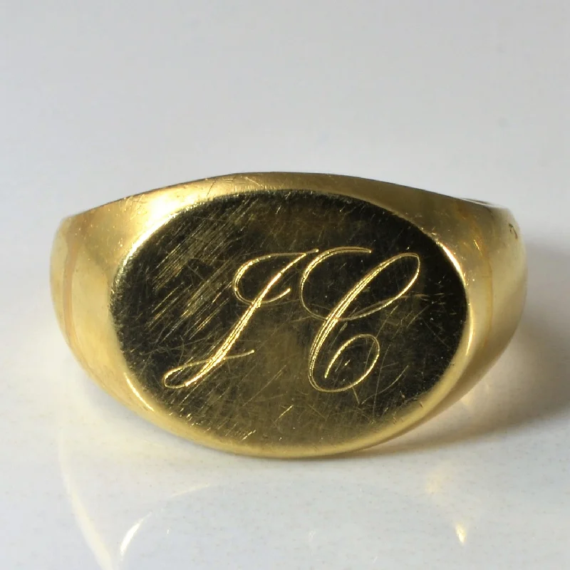 Exclusive Jewelry Sale – Sparkle For Less Initial 'JC' Signet Ring | SZ 9.5 |