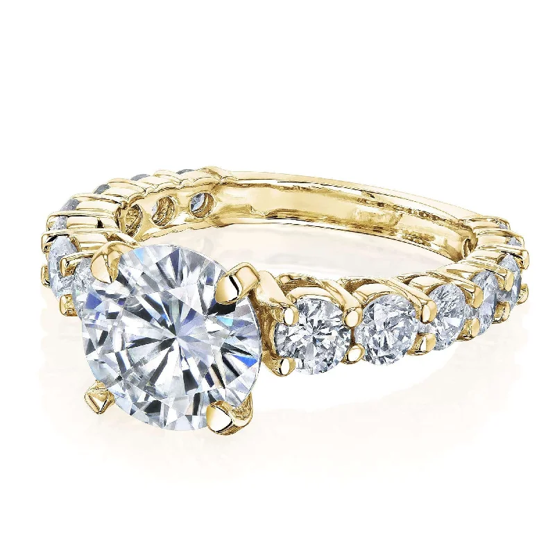 Timeless Elegance At Unbelievable Discounts 1.9ct Forever One Moissanite and 1-1/3ct Diamond Ring, 3 1/4ct TCW