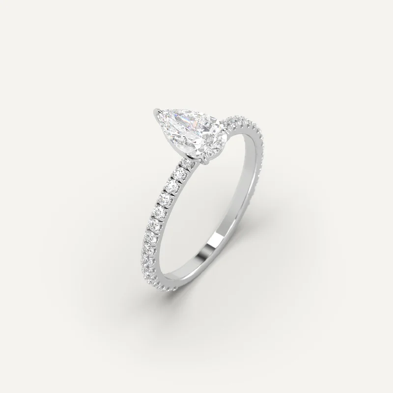 Get Ready To Sparkle – Special Jewelry Discounts 1 carat Pear Cut Diamond Ring