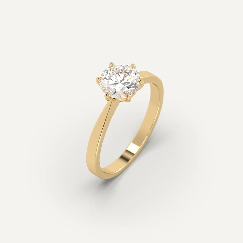 Waterproof Stainless Steel Jewelry For Lasting Beauty 1 carat Round Cut Diamond Ring