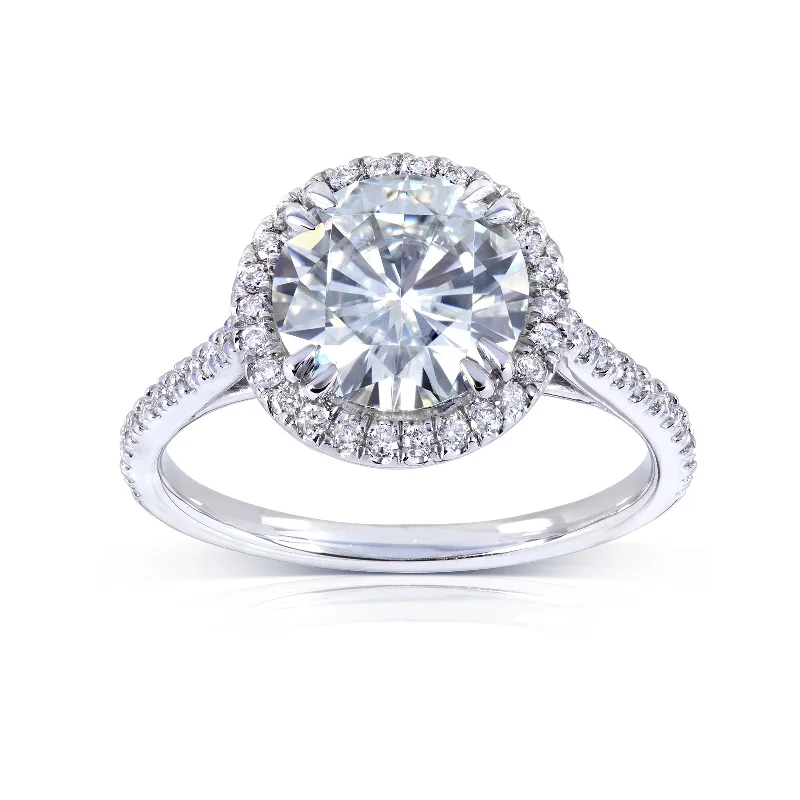 Elegant Rose Gold Jewelry For A Stylish Touch 2-1/6ct.tw Original Round 8.0 Halo Ring