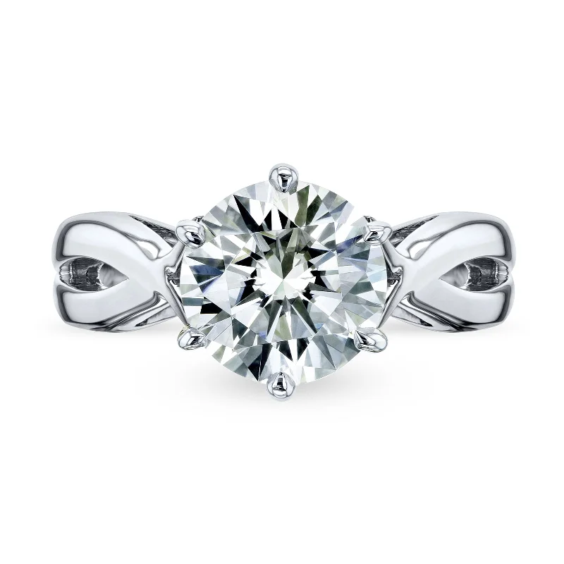 Flash Sale On Stunning Jewelry – Don't Miss Out 1.9ct Moissanite 6-Prong Crossover Solitaire Ring