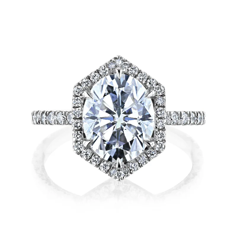 Jewelry Flash Sale – Stylish Designs At Unbeatable Rates Omala - XL - Hexagon Halo Oval Moissanite