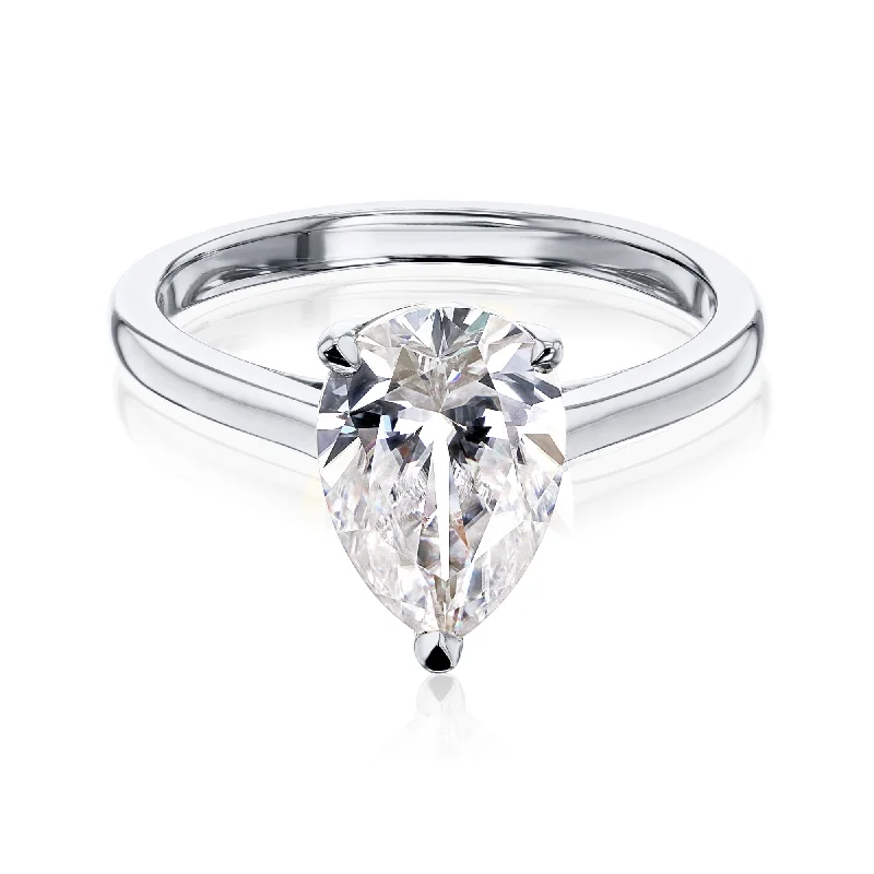 Premium Diamond Jewelry At Once-In-A-Lifetime Discounts Pauline Pear Solitaire Ring