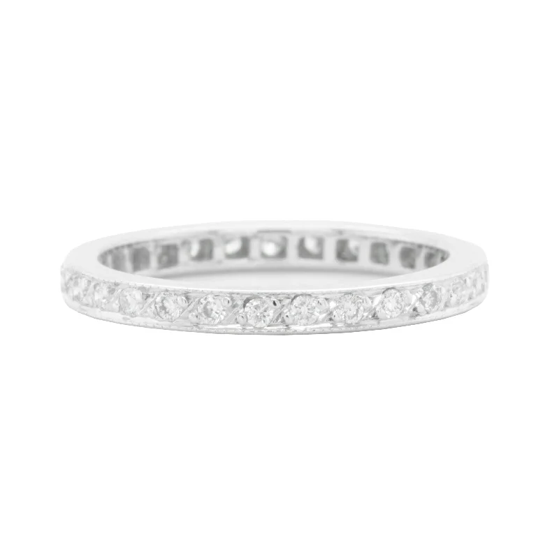 Stunning Jewelry At Even More Stunning Prices 14k White Gold Round Diamond 2.00mm Eternity Band 0.46ctw G VS2 Size 3.75