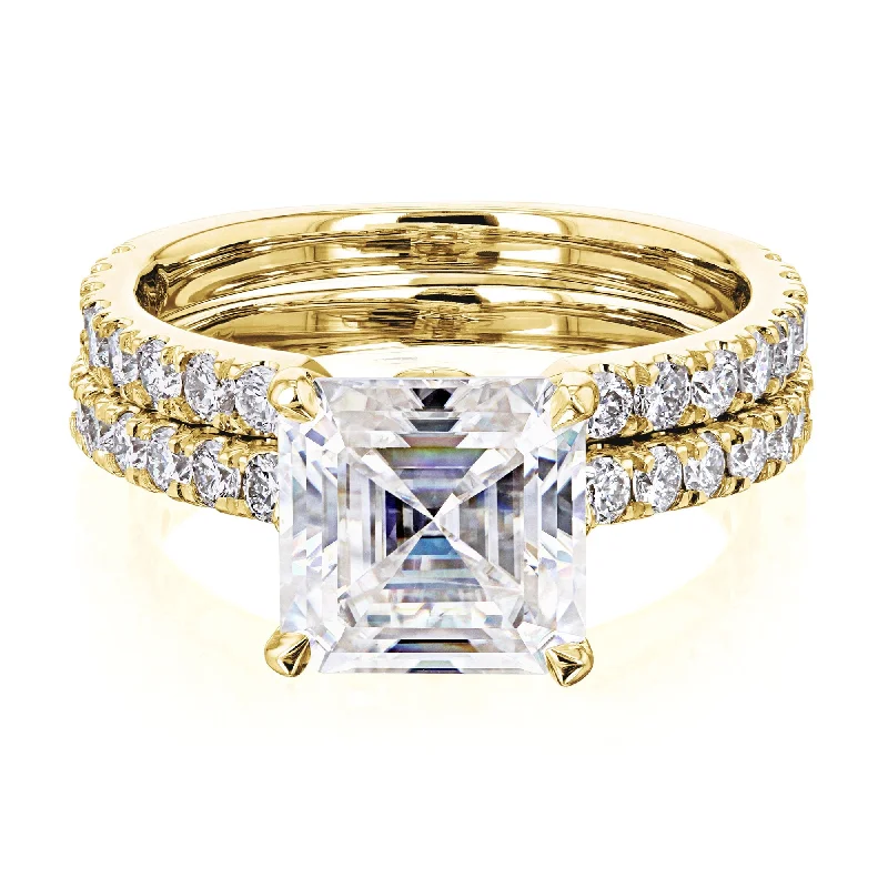Must-Have Jewelry At Unbelievable Discounts 2.2ct Asscher Moissanite Bridal Set