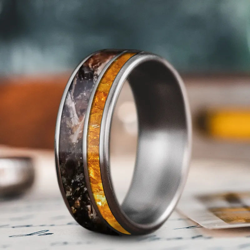 Timeless Elegance At Unbelievable Discounts Custom Design - 2-Inlay Offset Ring T5MZ-TF1AgoNk1zgJksp4y6D