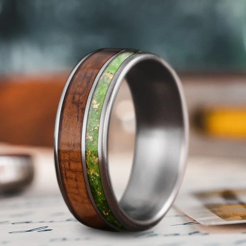 Final Call For Exquisite Jewelry At Reduced Rates Custom Design - 2-Inlay Offset Ring u91V2MSb3tGJPfIeUlisP9Gd