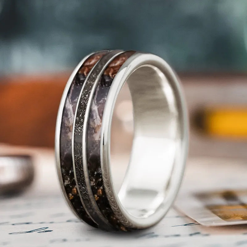 Exclusive Jewelry Sale – Grab Timeless Pieces Now Custom Design - 3-Inlay Narrow Center Ring ub5ADNsRdY3tW2RplWcdaYZa