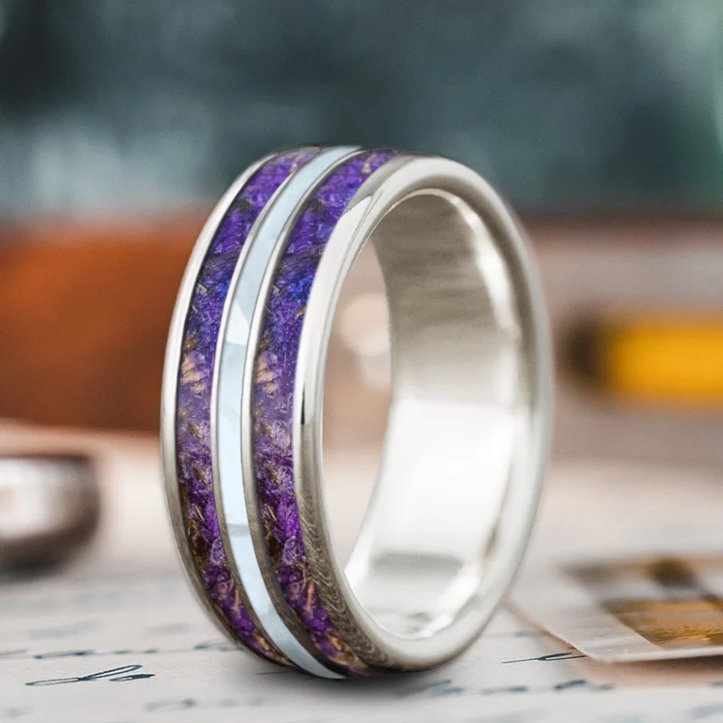 Timeless Elegance Now At Special Discounts Custom Design - 3-Inlay Narrow Center Ring uHKn_DDVKlRRrwRizIAy_neC