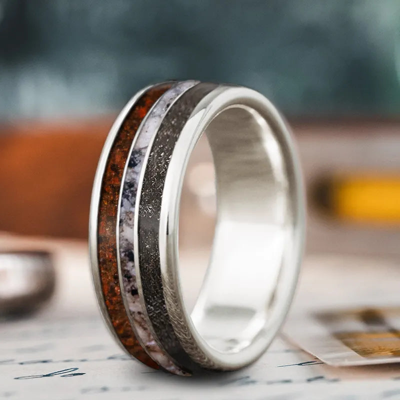 Premium Diamond Jewelry At Once-In-A-Lifetime Discounts Custom Design - 3-Inlay Narrow Center Ring uViJEX0LnSMvdd-108mh8VL3