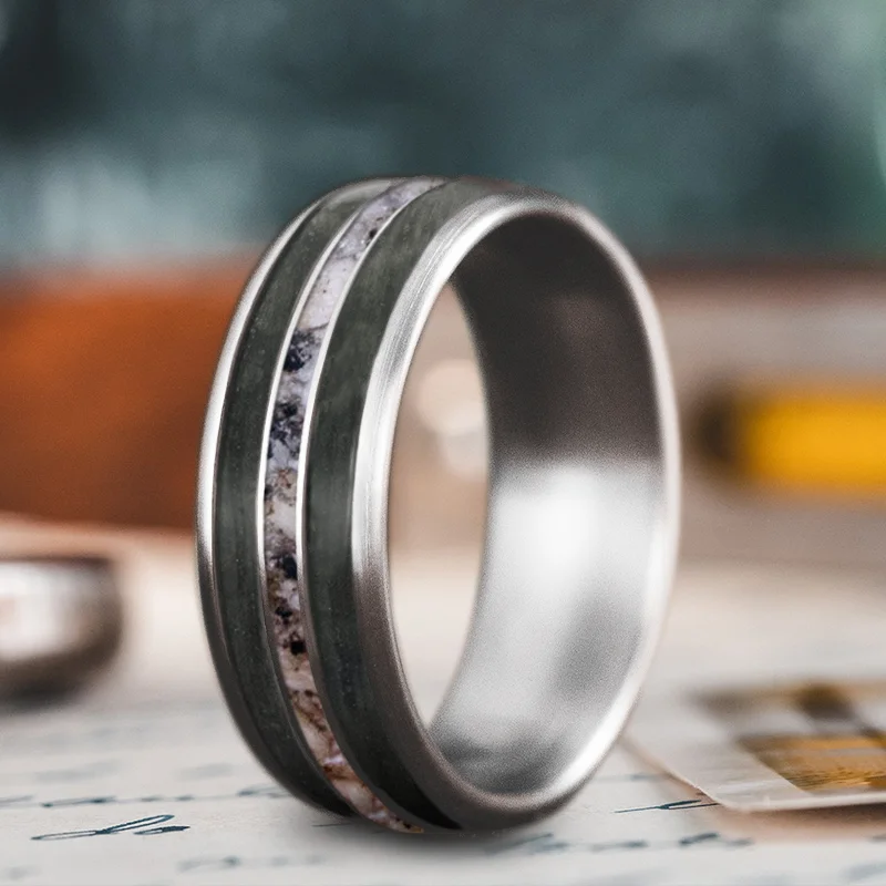 Get The Sparkle You Love At Prices You Adore Custom Design - 3-Inlay Narrow Center Ring VjuE9PCoT3q163SJtzSZel84