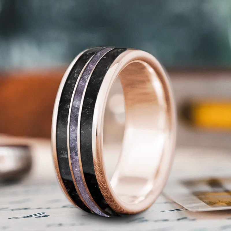 Affordable Glamour – Premium Jewelry For Less Custom Design - 3-Inlay Narrow Center Ring vL9w5-p373MRTAZ6NFvid22V