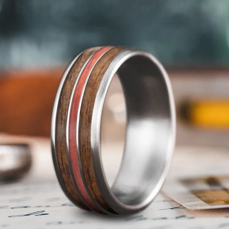 Customized Silver Jewelry For Unique Style Custom Design - 3-Inlay Narrow Center Ring vtQhEDmDVPKJCNtS_joC0WTh