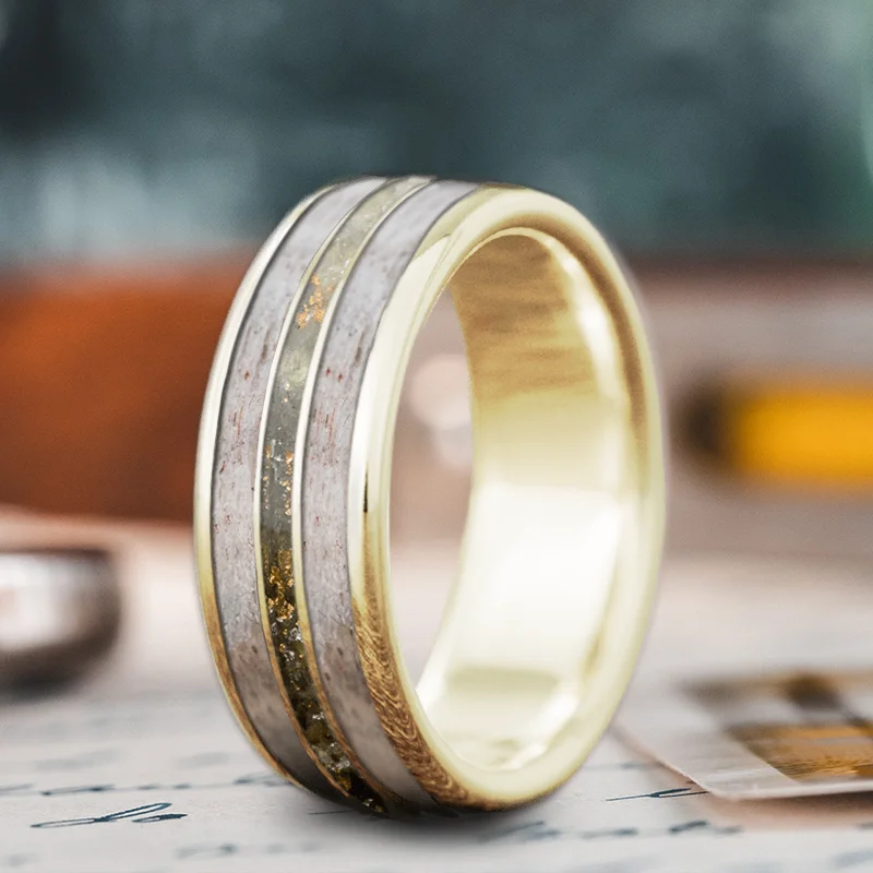Dainty Floral Jewelry For Feminine Elegance Custom Design - 3-Inlay Narrow Center Ring W1j_IDup8aZz6TEmnU_Js0s_