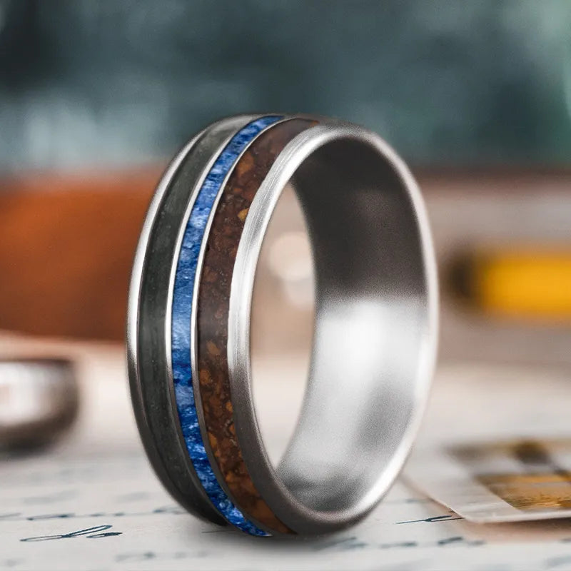 Premium Diamond Jewelry For Unforgettable Moments Custom Design - 3-Inlay Narrow Center Ring w5JgIiHgUW8fhyiJ8l3GOhgC