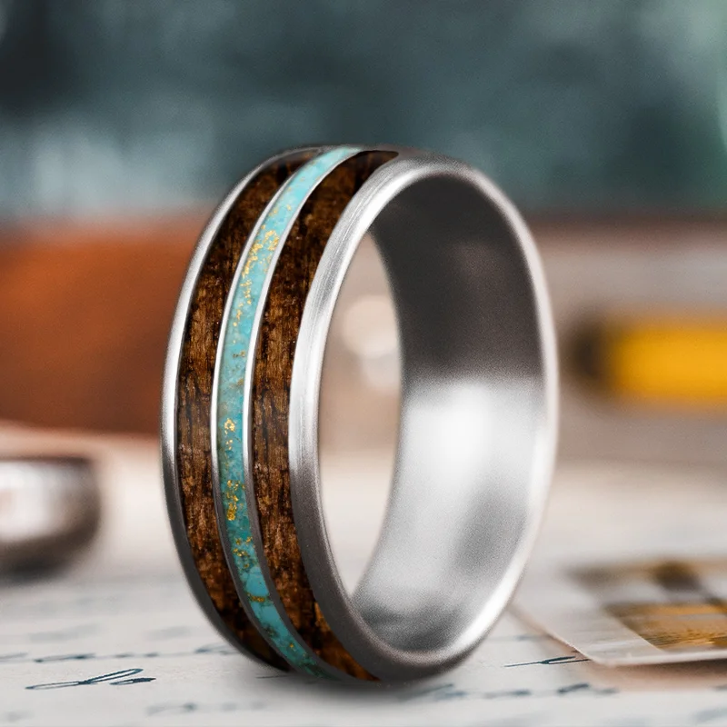 Luxury Jewelry Now At Special Promotional Rates Custom Design - 3-Inlay Narrow Center Ring wfJVrY-iReT4EAclbQ2X1ATa