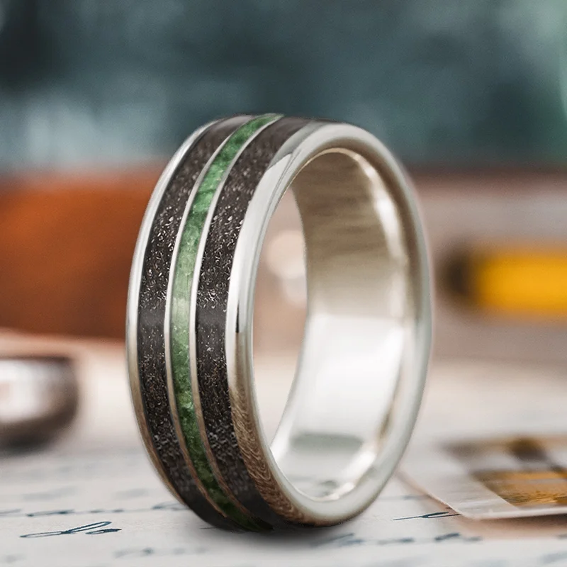 Limited Stock On Premium Jewelry At Low Prices Custom Design - 3-Inlay Narrow Center Ring wHu_AY0eKT0pGlTbM3-p_uLQ