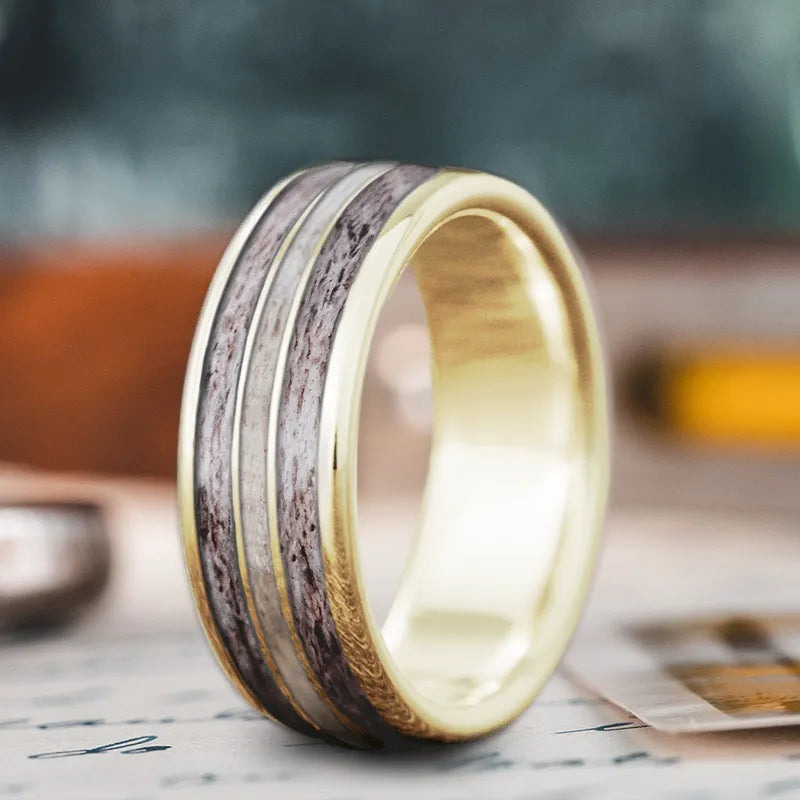 Flash Sale On Exquisite Jewelry – Don't Miss Out Custom Design - 3-Inlay Narrow Center Ring wMVZ1ijOBKDuxcbK0OgCBmYC