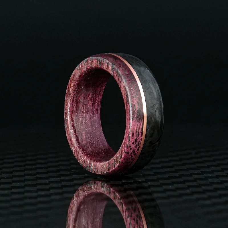 Seasonal Jewelry Clearance – Best Styles At The Lowest Prices Forged Carbon Fiber, Redwood, and Gold Ring
